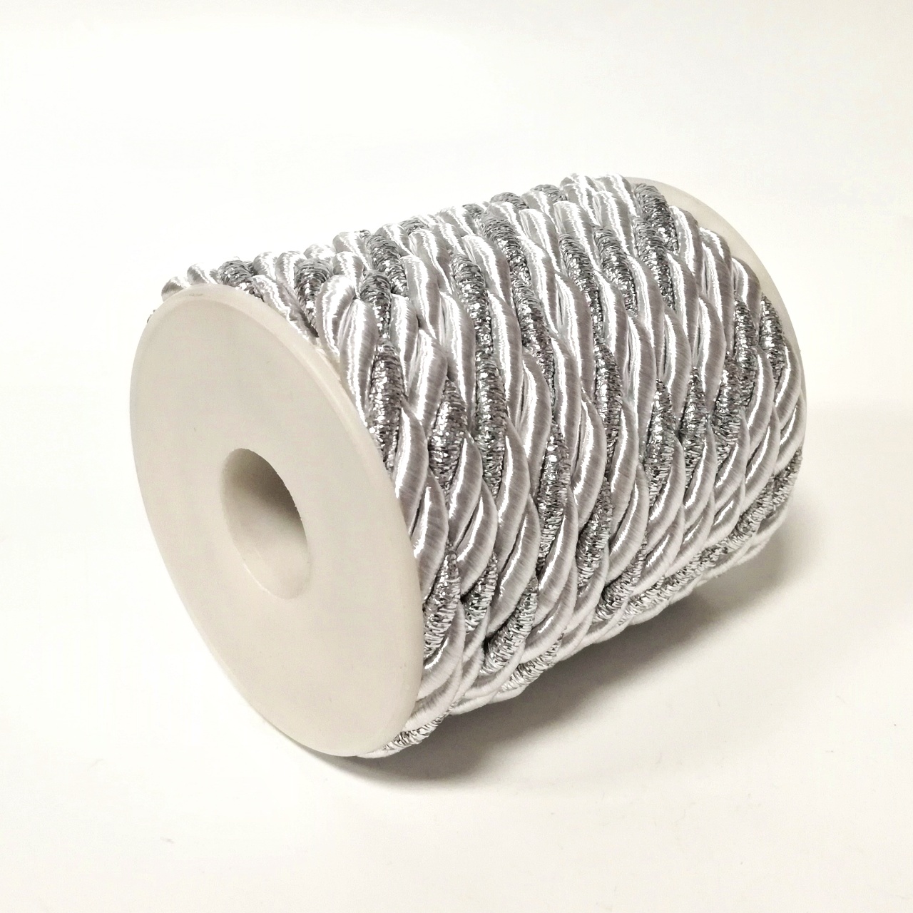 Snur rasucit, bicolor, 8mm - argintiu